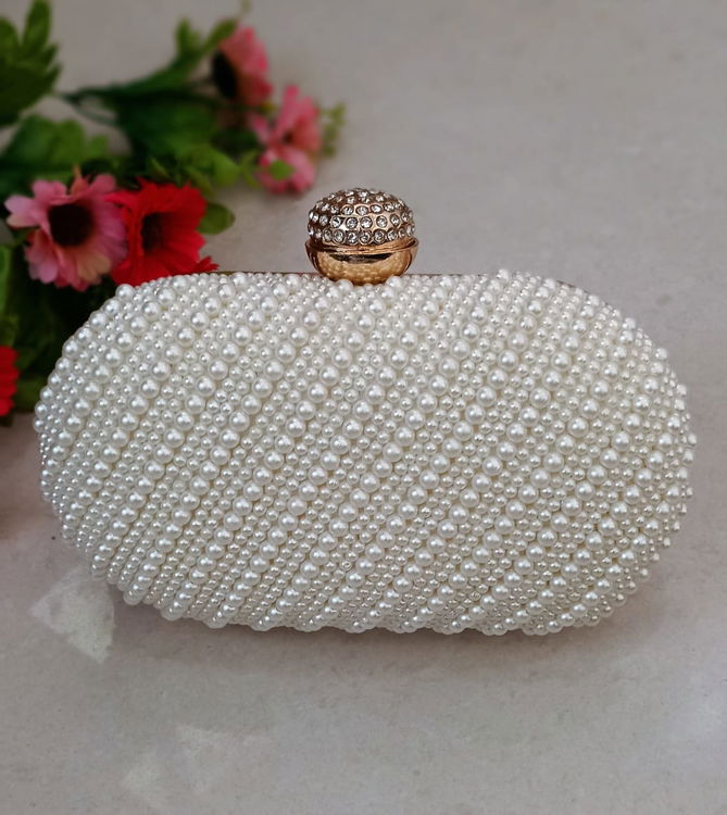 Wedding Wear Embroidered Oval Box Style Wholesale Clutches
